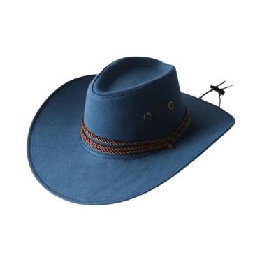 Imagem de Chapéu De Cowboy Vintage De Aba Larga Em Cor Sólida Proteção Solar Par
