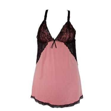 Imagem de CAMISOLA PLUS SIZE  DOLCE SEDUTTI EM RENDA ROSE DS64 Tamanho:52;Cor:Rosa;Gênero:Feminino