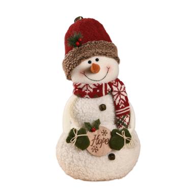 Imagem de WORLDECO Decorações de boneco de neve animadas de Natal 2025 com chapéu redondo, enfeites de pelúcia feitos à mão para ambientes internos, casa, quarto, sala de estar e férias, presente para família e