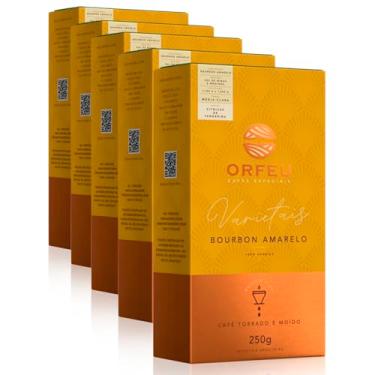 Imagem de Café Moído Premium Orfeu Bourbon Amarelo Kit 5 Pacotes 250g