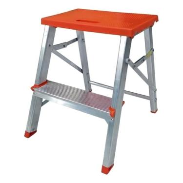 Imagem de Banqueta Alumínio 2 Degraus Portátil Domestica Dobrável Reforçada Ate 100kg