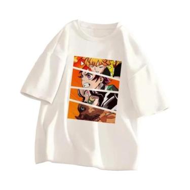 Imagem de Camiseta Unissex Demon Slayer Kimetsu No Yaiba Anime Verão Manga Curta