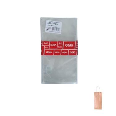 Imagem de Kit Saco De Presente Transparente 900 Incolor 11x20cm (20 unidades) + Sacola Para Presente Kraft para Garrafa 35x15x8cm (500 unidades)