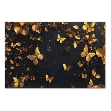 Imagem de Quebra-cabeça de árvore borboleta preta fácil para adultos com letras nas costas 500 peças