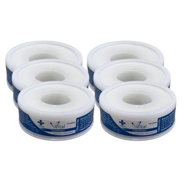 Imagem de Esparadrapo Impermeável Branco 1,25cm x 4,5m - Kit com 6 Unidades