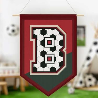 Imagem de Faixa de lona de parede suspensa de futebol, faixa de lona pendurada com alfabeto, decoração de arte de parede para sala de estar, quarto, Copa do Mundo FIFA Jersey futebol futebol entusiastas