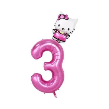 Imagem de Conjunto De Balões De Folha Hello Kitty 2 Peças Decorações Para Festa 