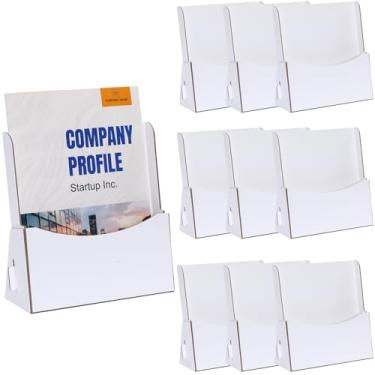 Imagem de Suporte de folheto ondulado com três dobras, 21 x 28 cm, suporte para cartão, literatura, folheto, expositor de marcadores de página para revistas, panfletos, livretos, cardápios, escritórios (10)