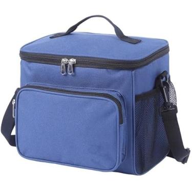 Imagem de Bolsa Térmica Grande Portatil Marmita Viagem Com Alça (Azul Marinho)