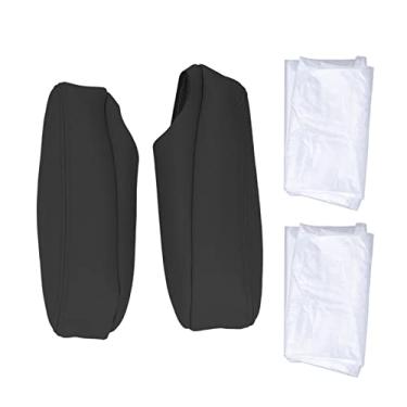 Imagem de Capa de apoio de braço do banco dianteiro do carro, substituição de couro artificial para 1500 2000-2006 (Preta)