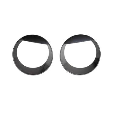Imagem de CheroCar Capa para lâmpadas de farol estilo Angry Eyes com moldura frontal para Jeep Wrangler JL JLU e 2020-2025+Gladiator JT Acessórios de cobertura de farol