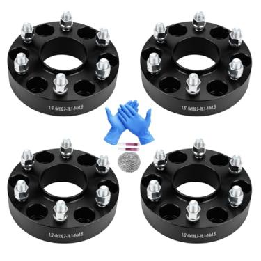 Imagem de Autodevil 6 x 5,5 espaçadores de roda 3,8 cm (6 x 139,7 mm) PCD 78,1 mm furo do cubo M14x1,5 pinos adaptadores de roda CNC de alumínio 4 peças acessórios de roda de carro aptos para Yukon/Sierra