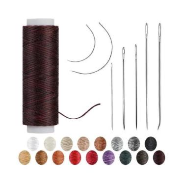 Imagem de Kit De Linha Encerada De Couro 32 Jardas Com Agulhas De Costura Manual