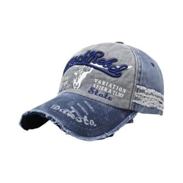 Imagem de Boné de beisebol retrô lavado, feito velho e chapéu de sol ajustável -