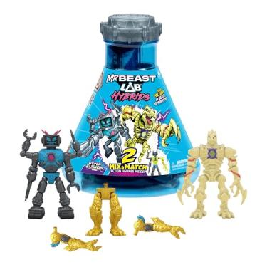 Imagem de MrBeast Lab Hybrids Pack múltiplo, crie 2 figuras de ação híbridas com peças intercambiáveis, peças de Golden Panther Dragon, infinitas combinações, mais de 30 feras para colecionar