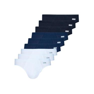 Imagem de Kit com 9 Cuecas Slip Lupo 515-089, Azul marinho, GG