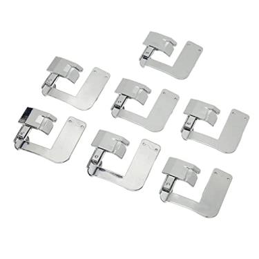 Imagem de Conjunto de calcadores de pressão para bainha larga, 7 tamanhos, calcador de aço Q235 durável para máquinas de costura de haste baixa, fácil instalação, acessórios de substituição