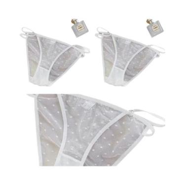 Imagem de Calcinhas De Renda Sexy Femininas 3PCS Finas Semi Transparentes Respir