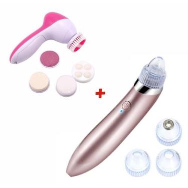 Imagem de Kit Escova de Limpeza Facial 5em1 + Removedor de Cravos - Beauty Care 