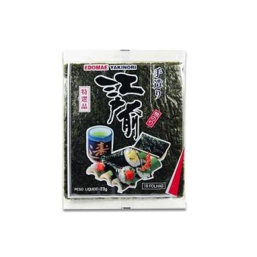 Imagem de Alga Marinha Nori Temaki Sushi Edomae Yakinori 25g contendo 10 folhas 