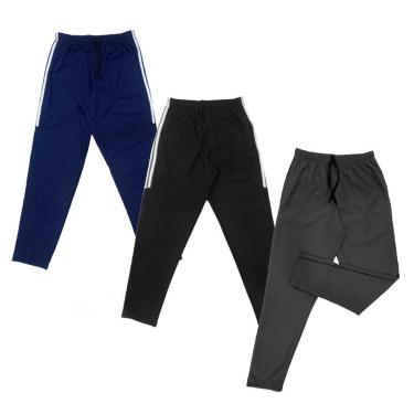 Imagem de Kit 3 Calças de Tactel Black Bear Lisa Básica Masculina Casual-Masculino