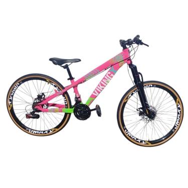 Imagem de Bicicleta 26 VikingX T25 24v Freeride Freio Disco Suspensão 80mm Pneu Slick Fino Fx Amarela1.50-Unissex