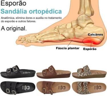 Imagem de Kit 3 Sandálias Ortopédicas Femininas WebeFlex Preto/Café/Onça 2 Fivel