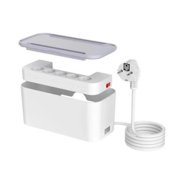 Imagem de Caixa De Gerenciamento De Energia Branca Com 3 USB E Cabo De Extensão 