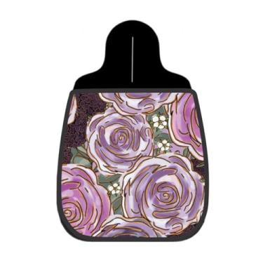 Imagem de Lixeira De Carro Organizador Lixinhocar Rosas Lilás Dourado