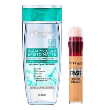 Imagem de L’Oréal Paris + Maybelline Kit - Água Micelar Efeito Matte + Corretivo Líquido Caramel Kit-Feminino