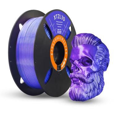 Imagem de XTZL3D Filamento de impressora 3D PLA+ de alta velocidade, coextrusão dicromática de 1,75 mm de diâmetro com precisão de +/- 0,02 mm, carretel reutilizável compatível com BambuAMS e a maioria das