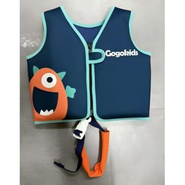 Imagem de Gogokids Colete de natação de neoprene para crianças e crianças - Jaqueta flutuante térmica com alça ajustável na virilha para aulas de natação, confiança na piscina e segurança ativa na água (idades