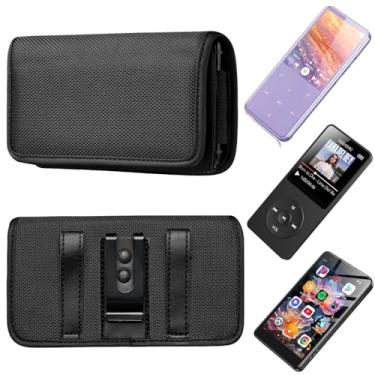 Imagem de Ranyi Capa para MP3 Player AGPTEK M3 A02 A02XT A02S A02PLT M6 M7 T07 T08X T09U MP3 Player, coldre horizontal de nylon com clipe de cinto compatível com AGPTEK M3 A02 M6 M7 T07 T08X T09U MP3 Player