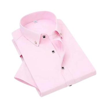 Imagem de Camisa Social Masculina De Manga Curta Sem Necessidade De Passar, Cami