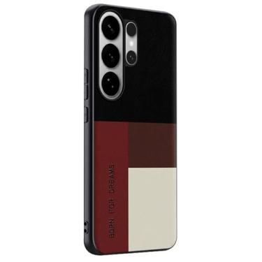 Imagem de LTLMYDAM Capa de couro para Samsung Galaxy S26 Ultra/S26 Plus/S26, capa masculina e feminina colorida à prova de choque, macia, vermelha, S26 Plus