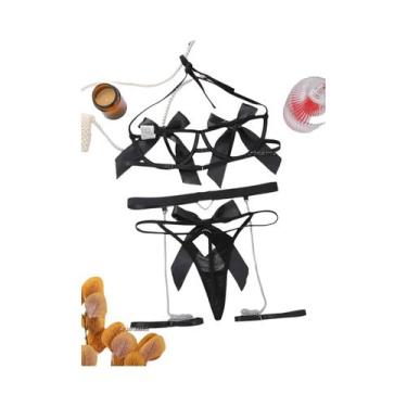 Imagem de Conjunto De Lingerie Sexy Feminina Com Sutiã Transparente E Calcinha C