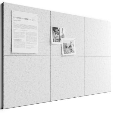Imagem de Bumusty Quadro de avisos grande de feltro 122 cm x 91 cm Alternativo para quadro de cortiça - pacote com 6 com 40 abas adesivas removíveis seguras, quadros de cortiça para paredes, quadro de cortiça