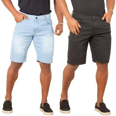 Imagem de Kit 2 Bermudas Masculinas Jeans com Elastano Casual Confort Básica-Masculino