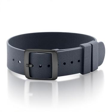 Imagem de ULLCHRO Pulseira de relógio FKM de borracha de 20 mm à prova d'água de silicone de 22 mm, pulseira de borracha macia para relógio masculino (22 mm, cinza claro)