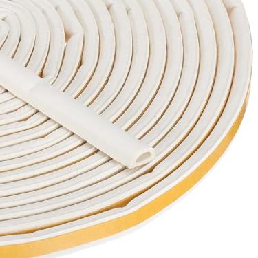 Imagem de PATIKIL Tira de vedação de borracha em forma de D de 12,2 m, decapagem de tempo de porta de borracha EPDM autoadesiva para barco, RV, automóvel, caminhão, fuzileiro, portas/janela de garagem, L: 1/7.6