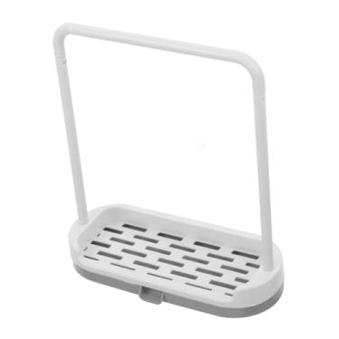 Imagem de OHPHCALL Toalheiro de prato de cozinha rack de armazenamento de pano de plástico suporte de sabão organizador de bancada para toalhas de banho e cinza