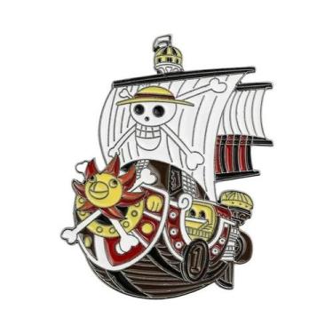 Imagem de Broche De Anime One Piece Navio Pirata, Pin De Metal Esmaltado, Emblem