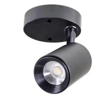 Imagem de Spot Sobrepor Led 7w 3000k Para Teto ou Parede Bivolt Preto - Delis