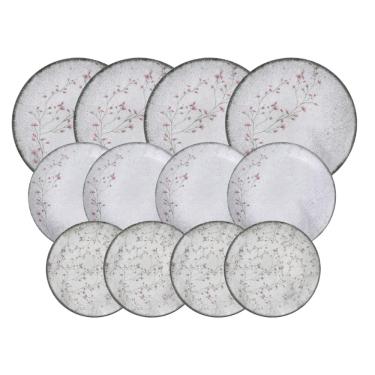 Imagem de Jogo de Pratos Tramontina Floralis em Porcelana Decorada 12 Peças