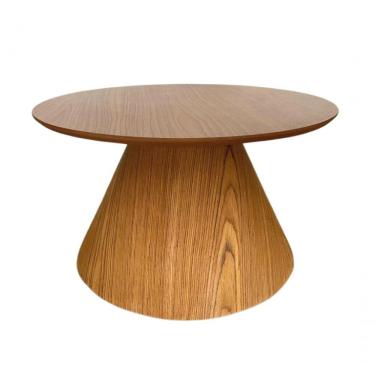 Imagem de Mesa Cone De Centro Redonda 70 Cm Base Freijó Tampo Freijó