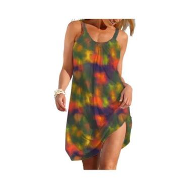 Imagem de Vestido Casual Elegante Tie Dye Para Mulheres, Vestido Solto Para Uso 