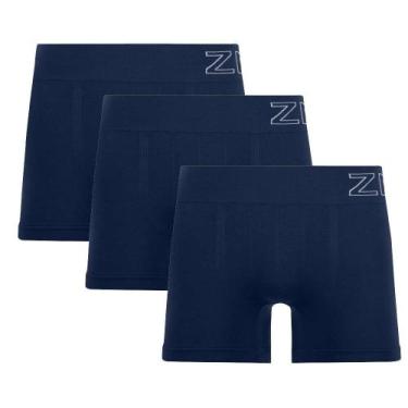 Imagem de Kit 3 Cuecas Boxer Sem Costura Navy Zee Rucci, P