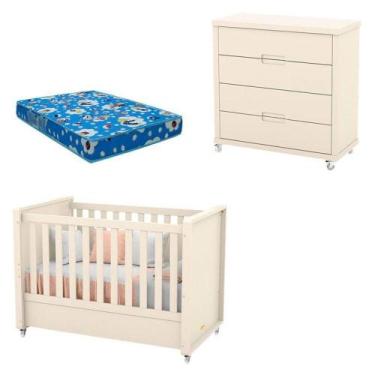 Imagem de Berço Americano Com Gaveteiro Tutto New Off White E Colchão - Matic - 