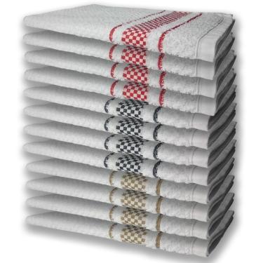 Imagem de 12 Panos De Prato Atoalhado Felpudo Mr+pr+vm