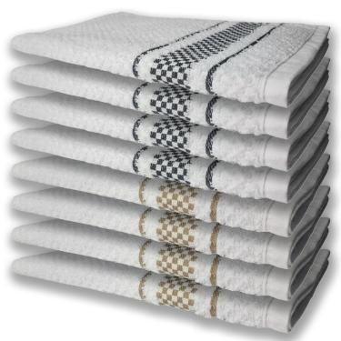 Imagem de 8 Panos De Prato Atoalhado Felpudo 4 Preto 4 Marrom